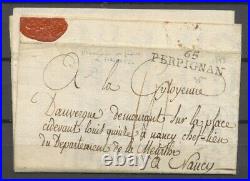 1793 Lettre d'un prisonnier de guerre à Figuères, MP 65/PERPIGNAN, rare X4912