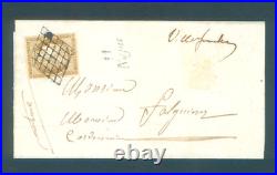 1849-1850 N°1 Cérès 10c. Bistre-jaune, sur lettre-pli Najac (Aveyron) cad 1851