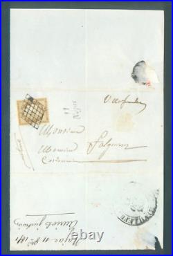 1849-1850 N°1 Cérès 10c. Bistre-jaune, sur lettre-pli Najac (Aveyron) cad 1851