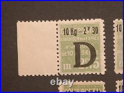 4 timbres France colis postaux surcharge D 1938 yt 160 à 163 neufs XX /X