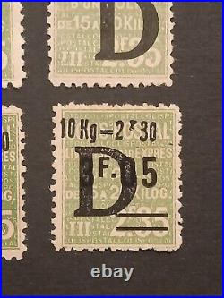 4 timbres France colis postaux surcharge D 1938 yt 160 à 163 neufs XX /X