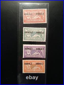 4 timbres France cours d'instruction type Merson annulé neufs