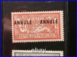 4 timbres France cours d'instruction type Merson annulé neufs
