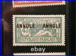 4 timbres France cours d'instruction type Merson annulé neufs
