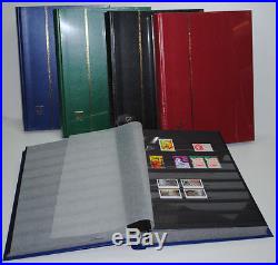 5 Albums timbres Classeurs LEUCHTTURM 64 Pages noires 5000 Timbres (réf BASIC)