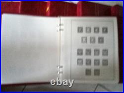 6 classeurs timbres France rouge + fiches MOC de 1849 à 2000