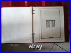 6 classeurs timbres France rouge + fiches MOC de 1849 à 2000