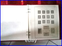 6 classeurs timbres France rouge + fiches MOC de 1849 à 2000