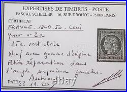 À NE PAS MANQUER 1 FRANCE timbre Ceres 2 a gomme dorigine certificat 26500