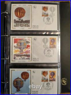 Album de 104 Enveloppes 1er jour aérospatiale, Aviation, Ballon, Aéronautique