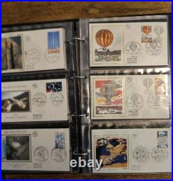 Album de 104 Enveloppes 1er jour aérospatiale, Aviation, Ballon, Aéronautique