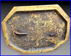 Anquetil Boite A Timbres Bronze Dore Decor De Souris+livres Xixème
