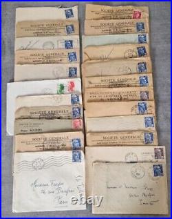 Antique gros lot 116 et + documents enveloppes timbres tampons cachets papiers
