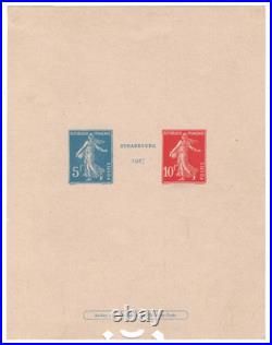 BF2 Bloc Strasbourg 1927 l'Épreuve de Luxe TB très lég. Retaillé Cert Brun R+