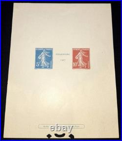 BF2 Bloc Strasbourg 1927 l'Épreuve de Luxe TB très lég. Retaillé Cert Brun R+