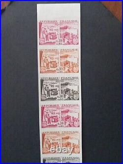 Bande 10 timbres France variété essais de couleur non dentelés neufs XX yt 1409