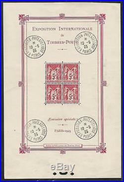 Bloc 1 Paris 1925 neuf sans charnière 3000 4 cachets expo hors timbres