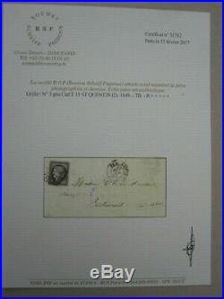 CERES N° 3-20c gris, sur lettre, signé Calves et Roumet, certificat, RARE