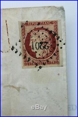 CERES N° 6 Franc Carmin sur enveloppe, grandes marges TTB