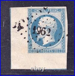 COTE 1000 E/ SUPERBE COIN DE FEUILLE FILET ENCADREMENT No14 BLEU LAITEUX