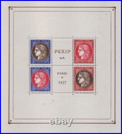 COTE 800E / BLOC FEUILLET No3 NEUF LUXE PEXIP 1937 /GOMME D'ORIGINE