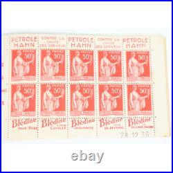 Carnet Ancien N°283-c61 Timbres De France Neufs Type Paix Cote 520 Rare