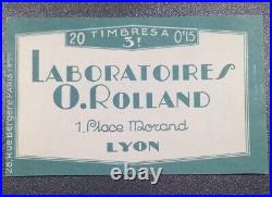 Carnet Timbres France n°189-C2 des Laboratoires O. ROLLAND neuf cote 500 LUXE