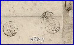 Cérès N°3 oblitéré plume sur pli de 10 janvier 1849, R. Signé Calves