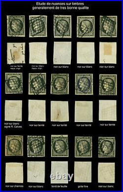 Collection exceptionnelle du premier timbre de France Cérès 20c noir de 1849