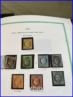 Collection timbres France 1849-1979 dt n°1à6,148à155 (presque), caisses, 242A