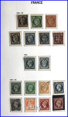 Collection timbres de France 1849 à 1955 OBL/ dont n°2,5,6,18, bordeaux, 257A, ++