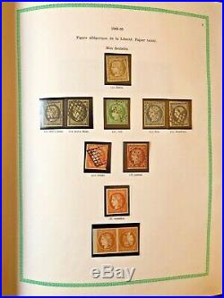 Collection timbres de France 1849 à 1979 dt 1à6,9x2,33,182,188A, 321, caisses