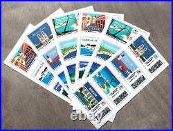Lot De 12 Timbres Poste Autocollants 20g - Validité Permanente - Lettre Verte - Planche A4 - Pour Envois Courriers, Colis