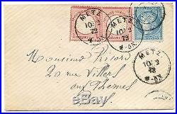 Deutsches Reich Frankreich MiF Brief Metz Paris 1872