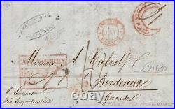 ETABLISSEMENTS FRANCAIS DE L'INDE lettre de PONDICHERY pour BORDEAUX 1852