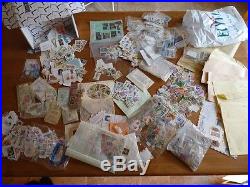 Enorme lot 19,000 kg de timbres + albums + fragments / France et tous pays