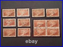 Ensemble 12 timbres France pont du Gard yt 262 oblitérés tous TB/TTB bloc de 4