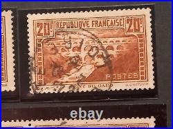 Ensemble 12 timbres France pont du Gard yt 262 oblitérés tous TB/TTB bloc de 4