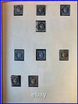 Étude / collection timbres classiques de France 1849-1900 variété & oblitération