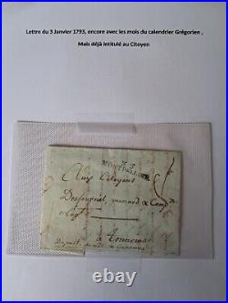 Etude lettre 1 7 8 9 calendrier République Nivôse Floréal 17/92 18/06