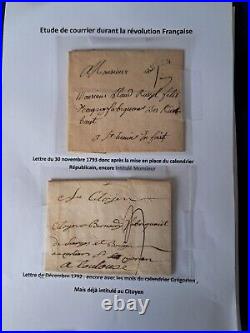 Etude lettre 1 7 8 9 calendrier République Nivôse Floréal 17/92 18/06