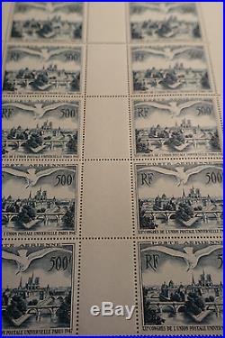 FEUILLE SHEET TIMBRE POSTE AÉRIENNE PA N°20 x10 1947 NEUF LUXE MNH
