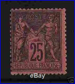 FRANCE 1877-80 Y&T 91 SAGE 25c NOIR S. ROUGE NEUFxxTTB