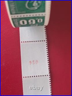 FRANCE 86 ROULETTES N° 65 bande de 11 timbre MARIANNE DE BÉQUET. 60 ct. Vert