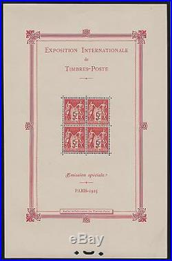 FRANCE BLOC FEUILLET 1 EXPOSITION PARIS 1925 NEUF xx TTB VALEUR 5500 K585F