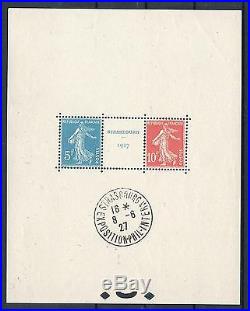 FRANCE BLOC FEUILLET 2 a STRASBOURG 1927 NEUF xx AVEC CACHET EXPOSITION P102