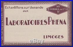 FRANCE CARNET N° 188-C2 PHENA INCOMPLET 4 TIMBRES 1927 NEUFS xx SUP J057
