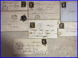 FRANCE LOT DE 10 LETTRES AVEC CERES 20c N° 3 AVEC GRILLE + CAD TYPE 13,14,15