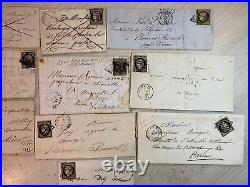 FRANCE LOT DE 10 LETTRES AVEC CERES 20c N° 3 AVEC GRILLE + CAD T 14 ET 15 A VOIR