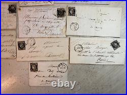 FRANCE LOT DE 10 LETTRES AVEC CERES 20c N° 3 AVEC GRILLE + CAD T 14 ET 15 A VOIR